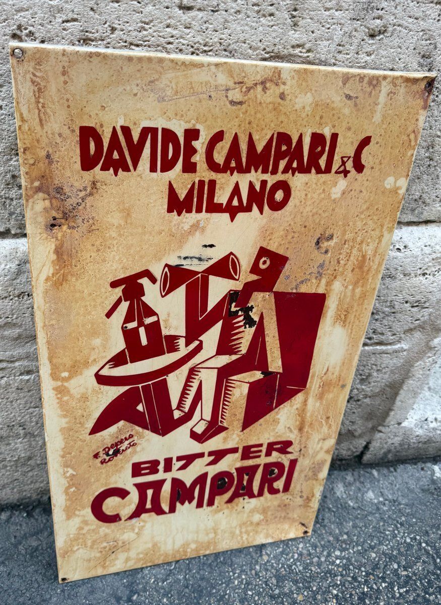 Campari Advertising Sign From Davide Campari & C. Milan, 1920s photo 1017.0
