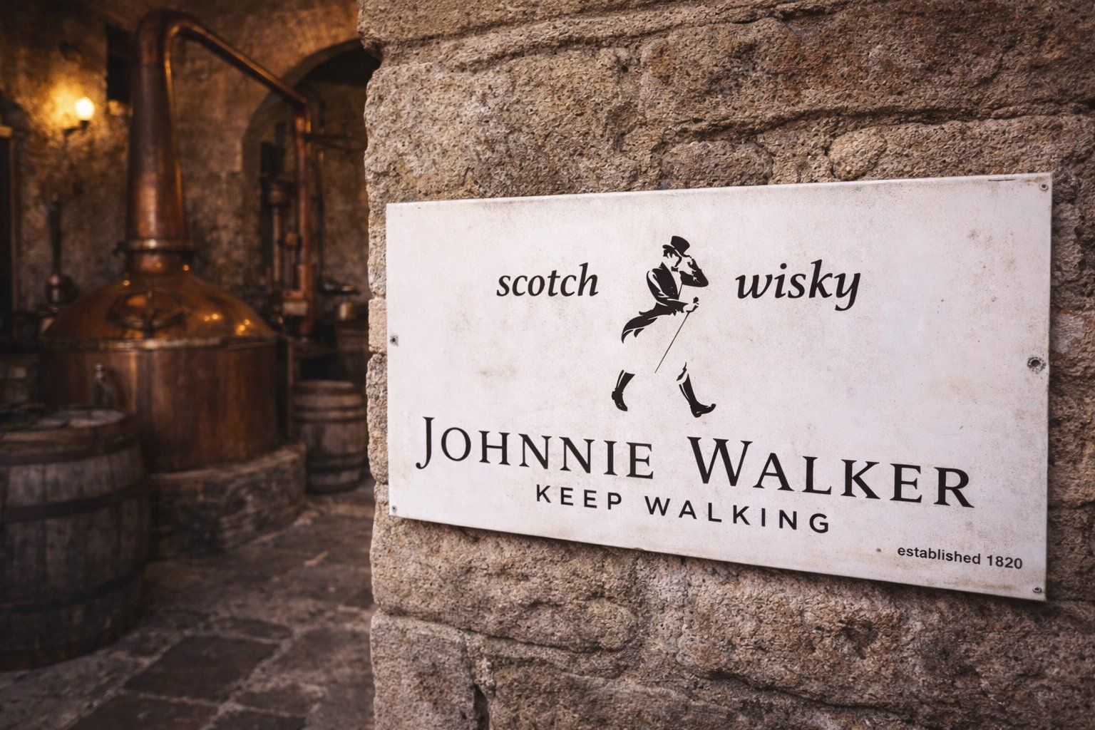Vintage Johnnie Walker Sign, 1990s