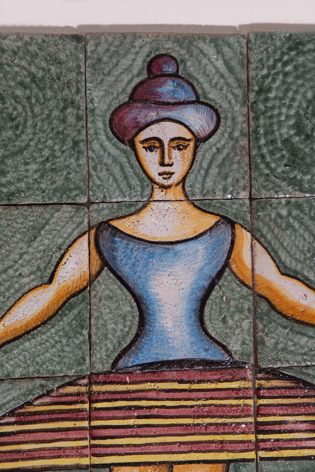 Italian Ceramics With Ballerina Figure In The Style Of Oskar Schlemmer photo vinterior