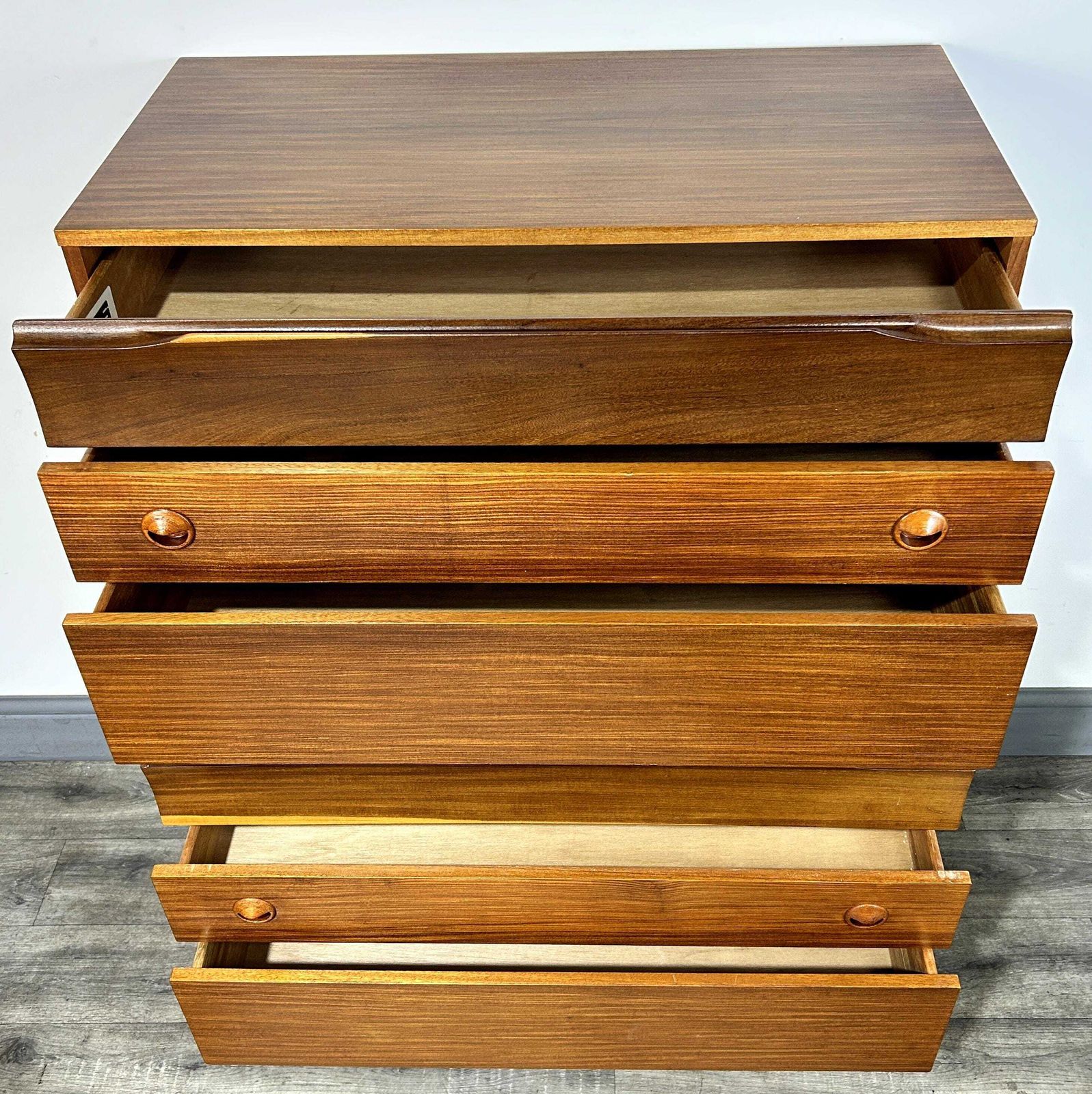 Superb Mid Century Teak Tallboy Chest Of 6 Drawers Durable Suites 1960's photo 425.0