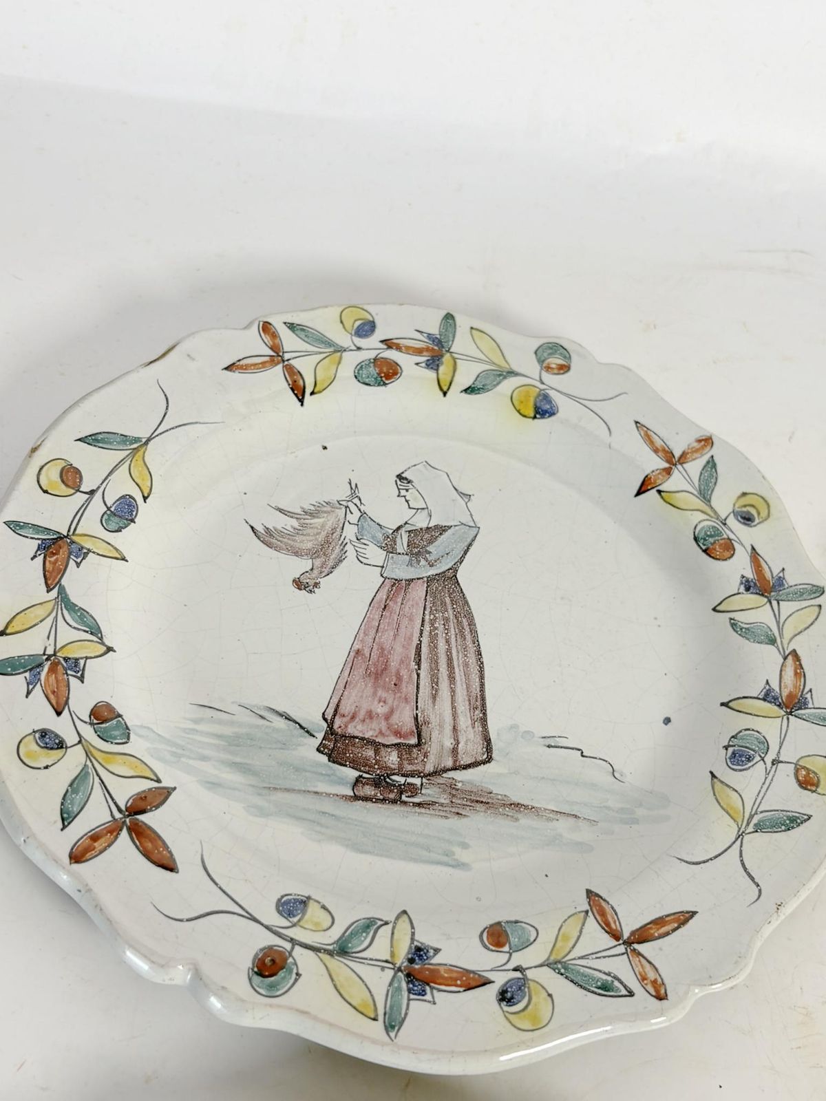 Set Of 4 Antique Pottery Plates, Decorative Motifs, France, Early 20th Century photo 483.0