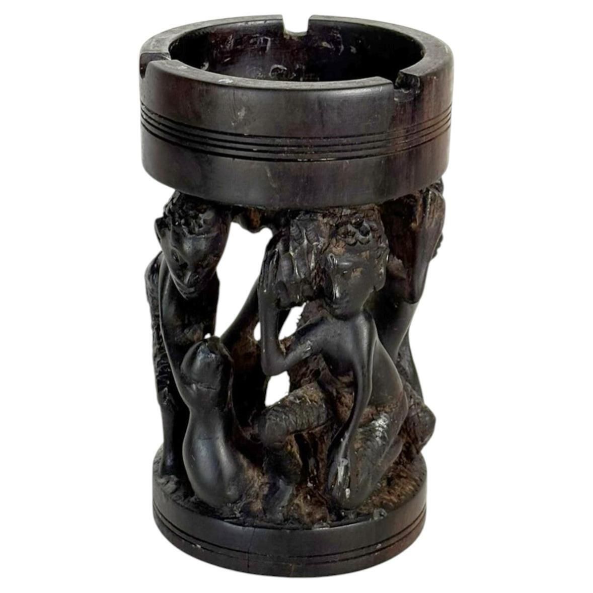 Wooden Ashtray In The Shape Of A Sculpture, France, 1950