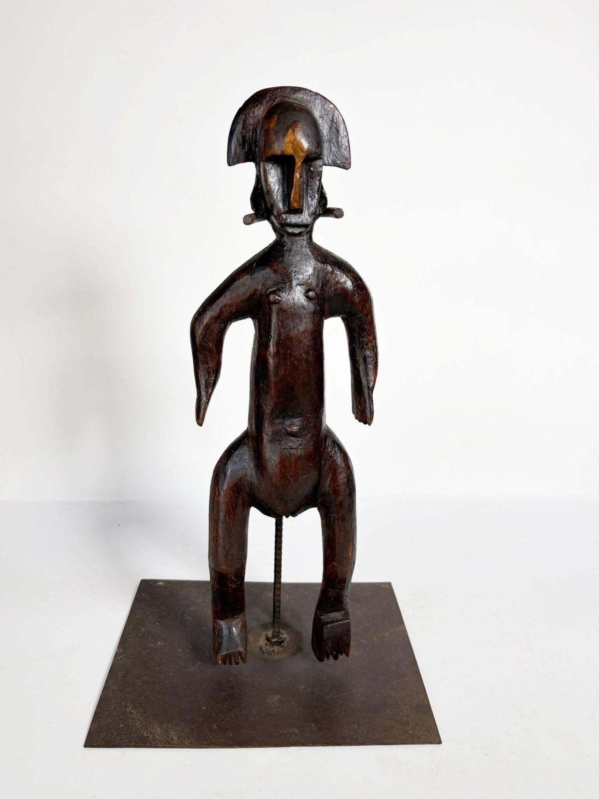 African Sculpture Of A Man In Wood, France, 1920 photo furniture