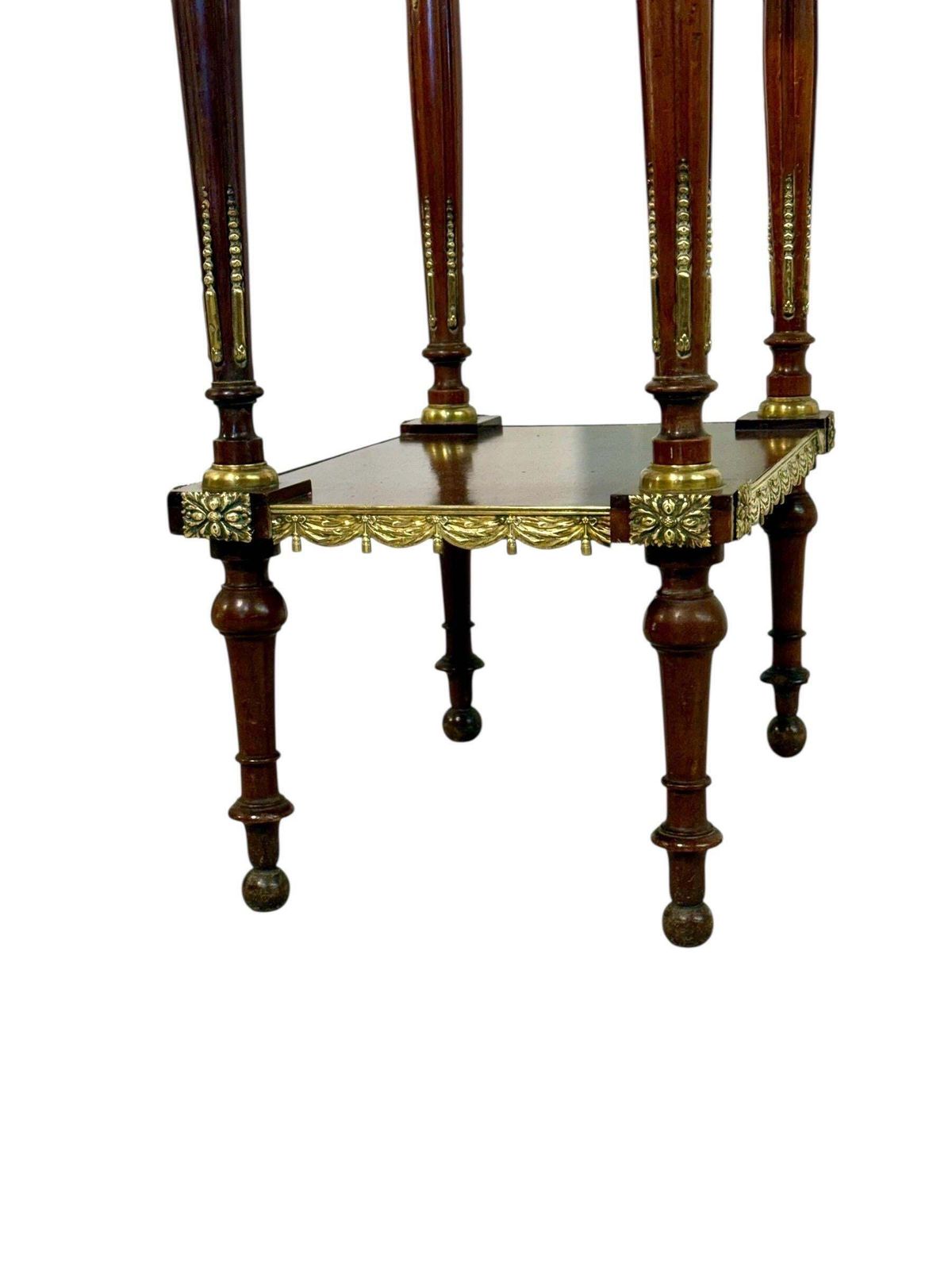 photo furniture Louis XVI Style Fruitwood, Gilt Bronze And Onyx Two Tier Side Table