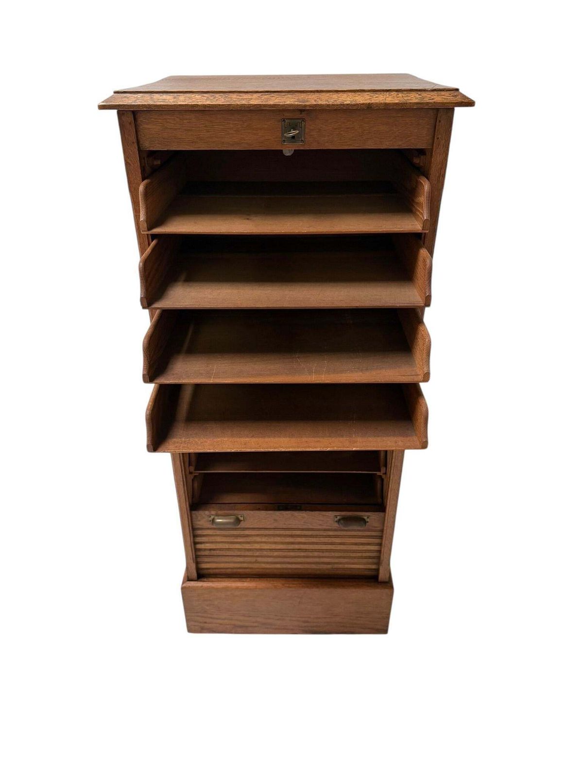 Art Nouveau Filing Cabinet With Tambour Shutter Door, 1900s photo 1267.0
