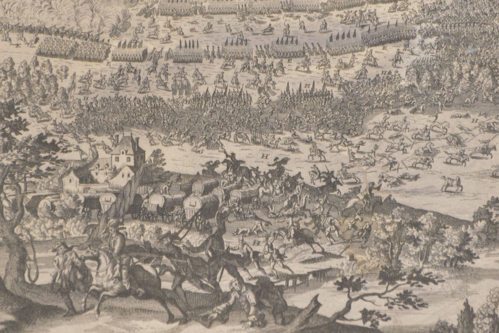 Steel Engraving, Battle Of Rosbach, 05.11.1757, Prussia Vs. France, Framed Under Glass photo Art