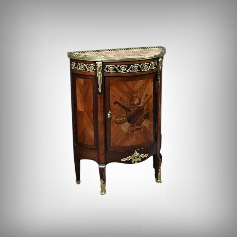 Small Louis XVI Style Marquetry Parlor Cabinet – Mid 19th Century photo furniture