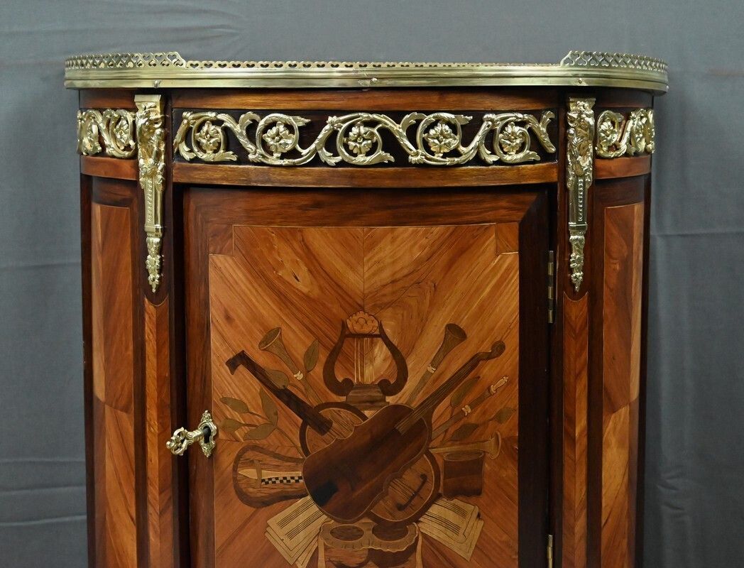 Small Louis XVI Style Marquetry Parlor Cabinet – Mid 19th Century photo buy