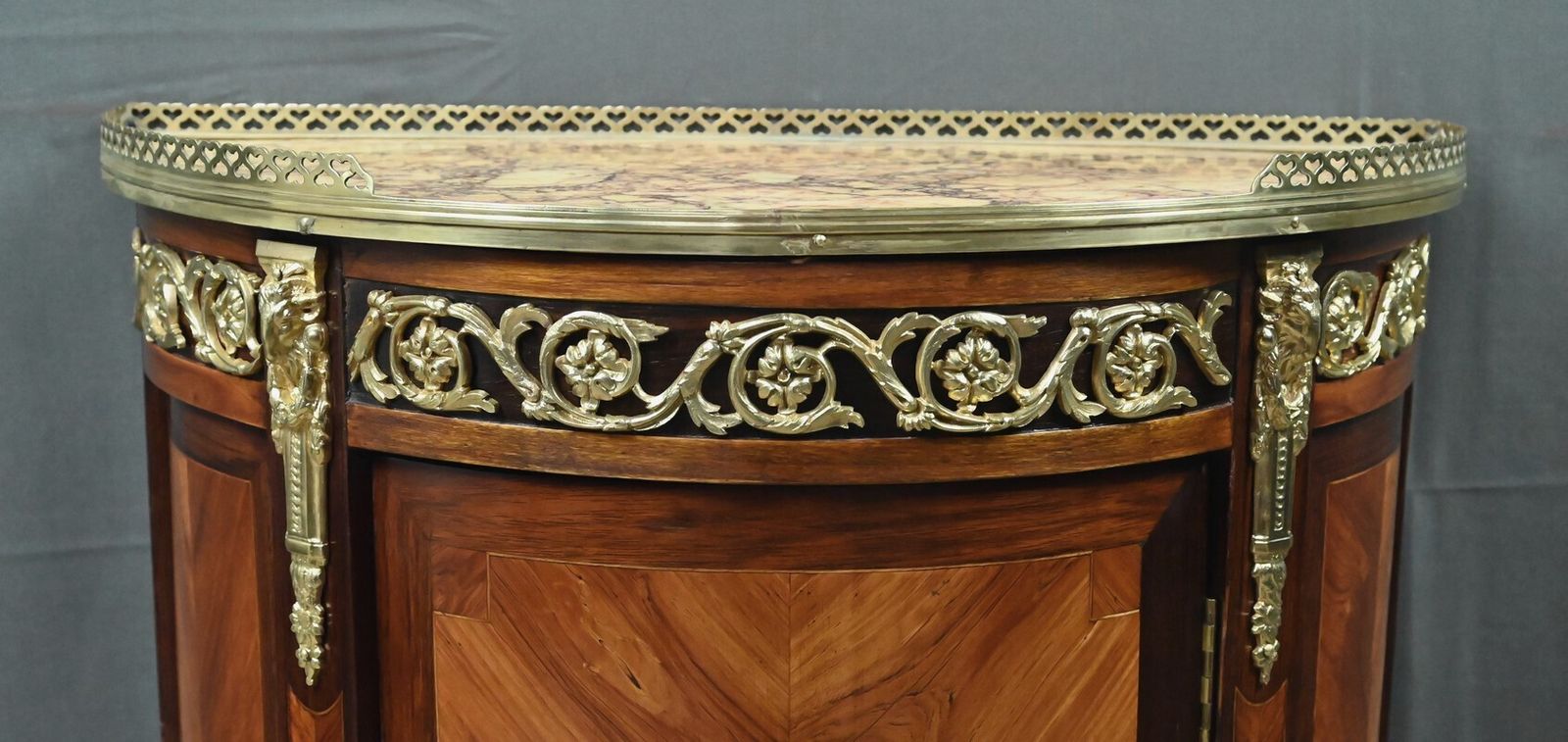 Small Louis XVI Style Marquetry Parlor Cabinet – Mid 19th Century photo vintage