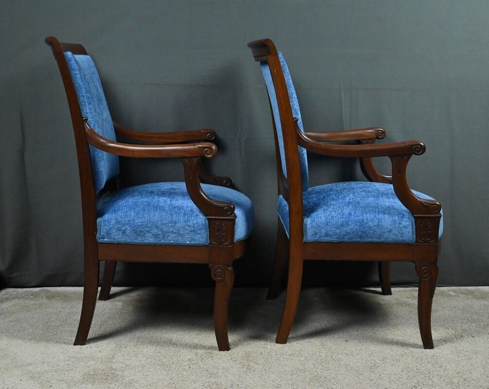 Pair Of Mahogany Armchairs, Restoration Period – Early 19th Century photo buy