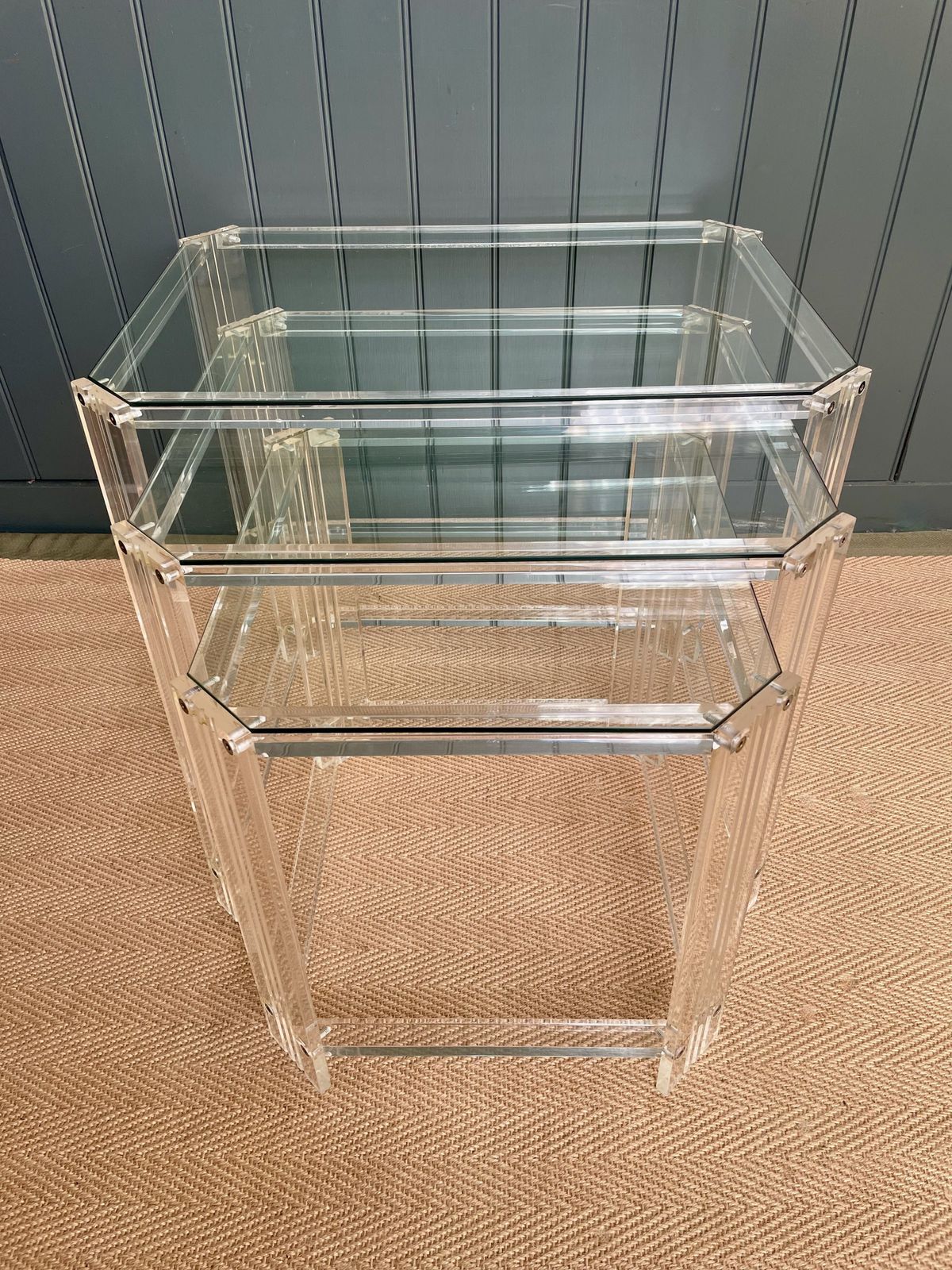 Lucite Nest Of Tables, Mid 20th Century photo vintage