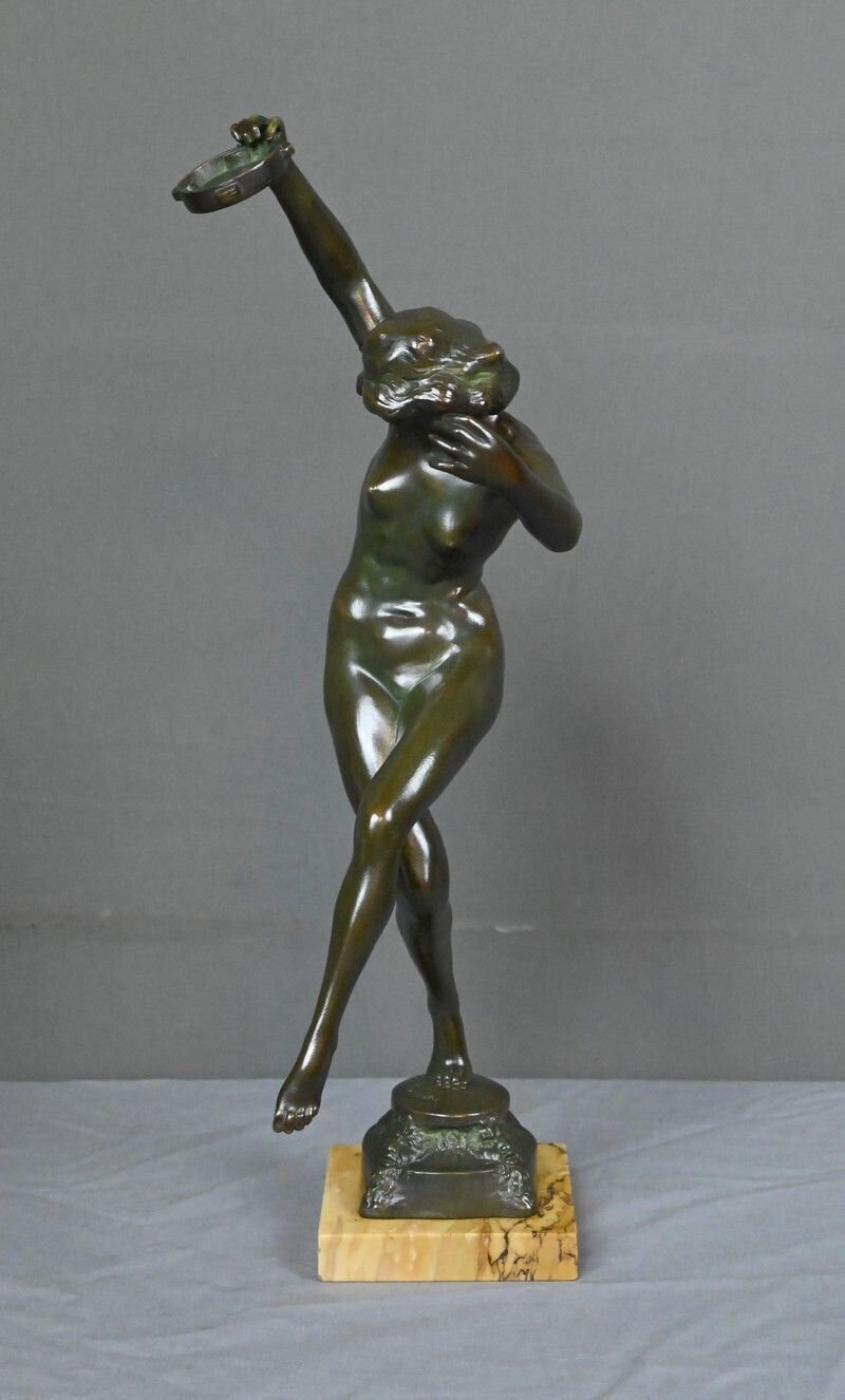 Bronze "The Dancer With The Tambourine" Signed C. Binder – Early 20th Century photo Art