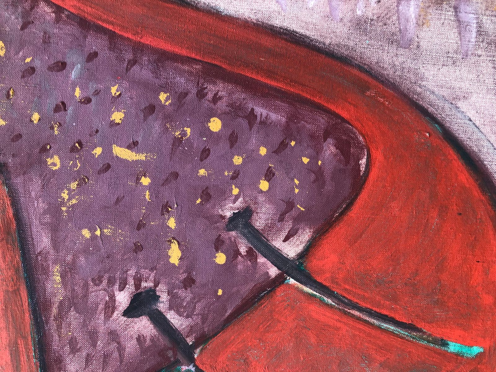 Javier Vilato Rouge De Fond Oil On Canvas 1977 photo vinterior