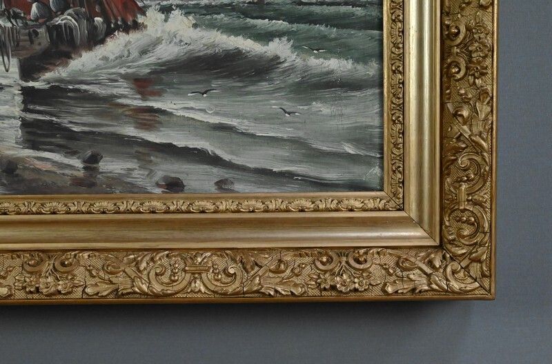 photo buy Painting "Fishing Memories" Signed L. Henry – Late 19th Century