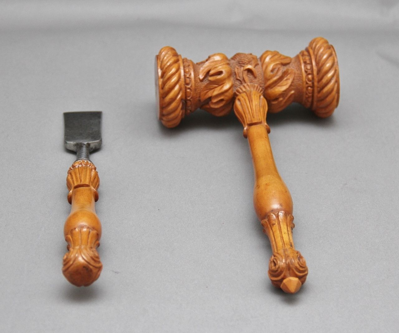 19th Century Ceremonial Launching Mallet And Chisel photo furniture