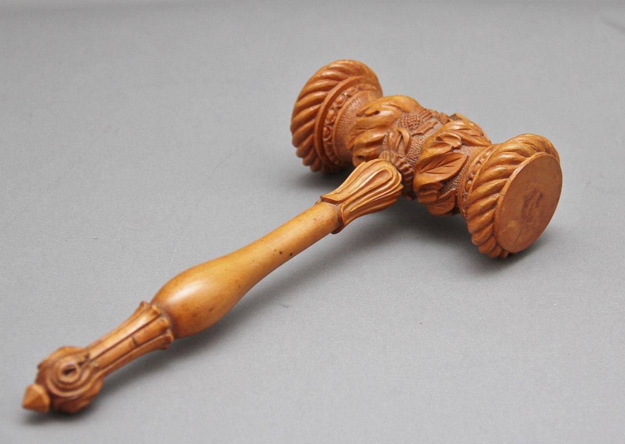 photo for sale 19th Century Ceremonial Launching Mallet And Chisel