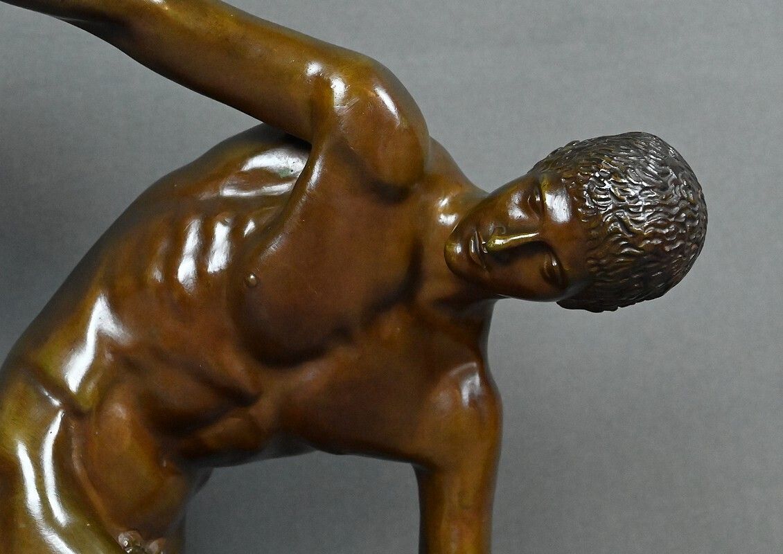 Bronze Sculpture "The Discus Thrower" After Myron – Early 20th Century photo vinterior
