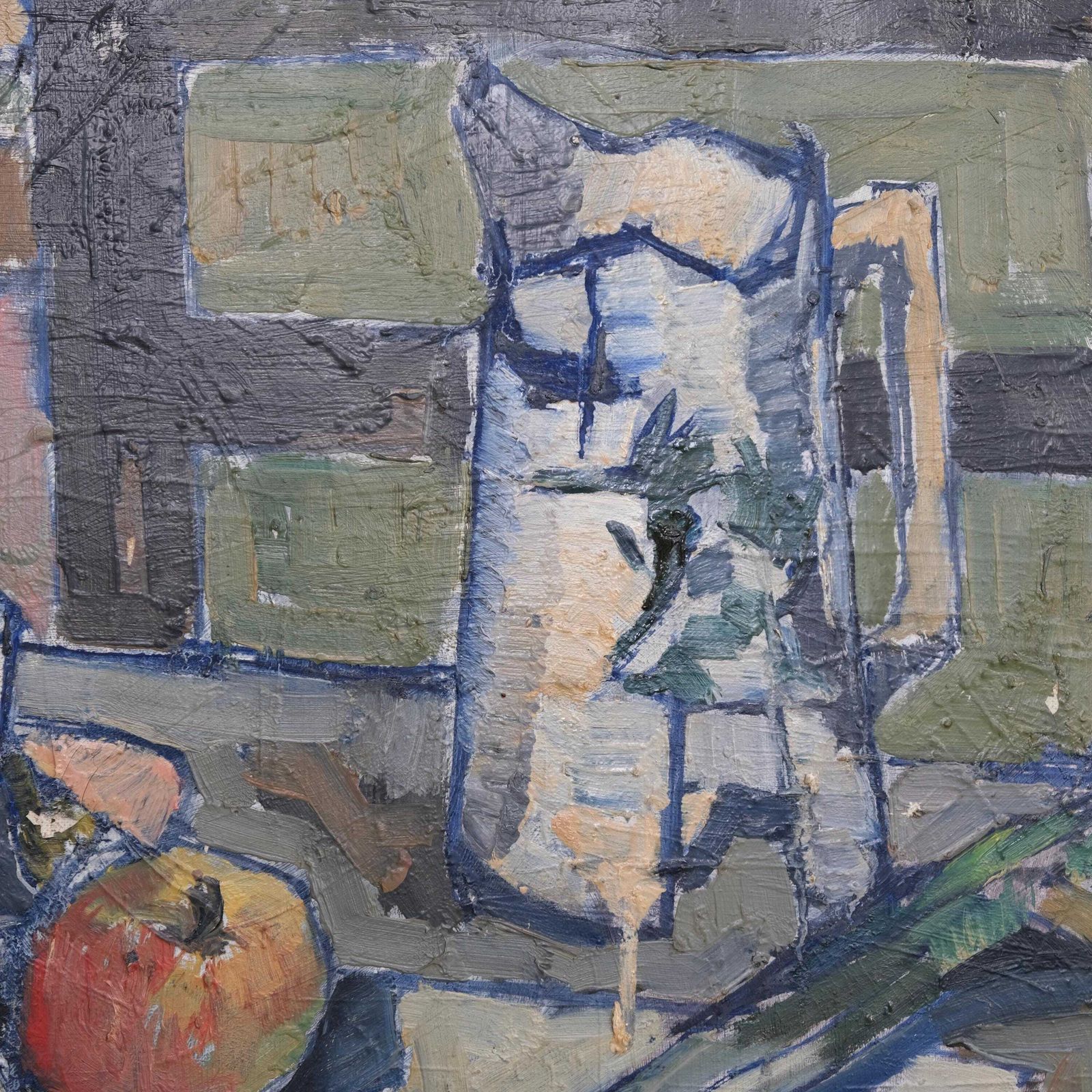 Sven Olof Hamlet Still Life Oil Painting With Pitcher | 1955 photo 594.0