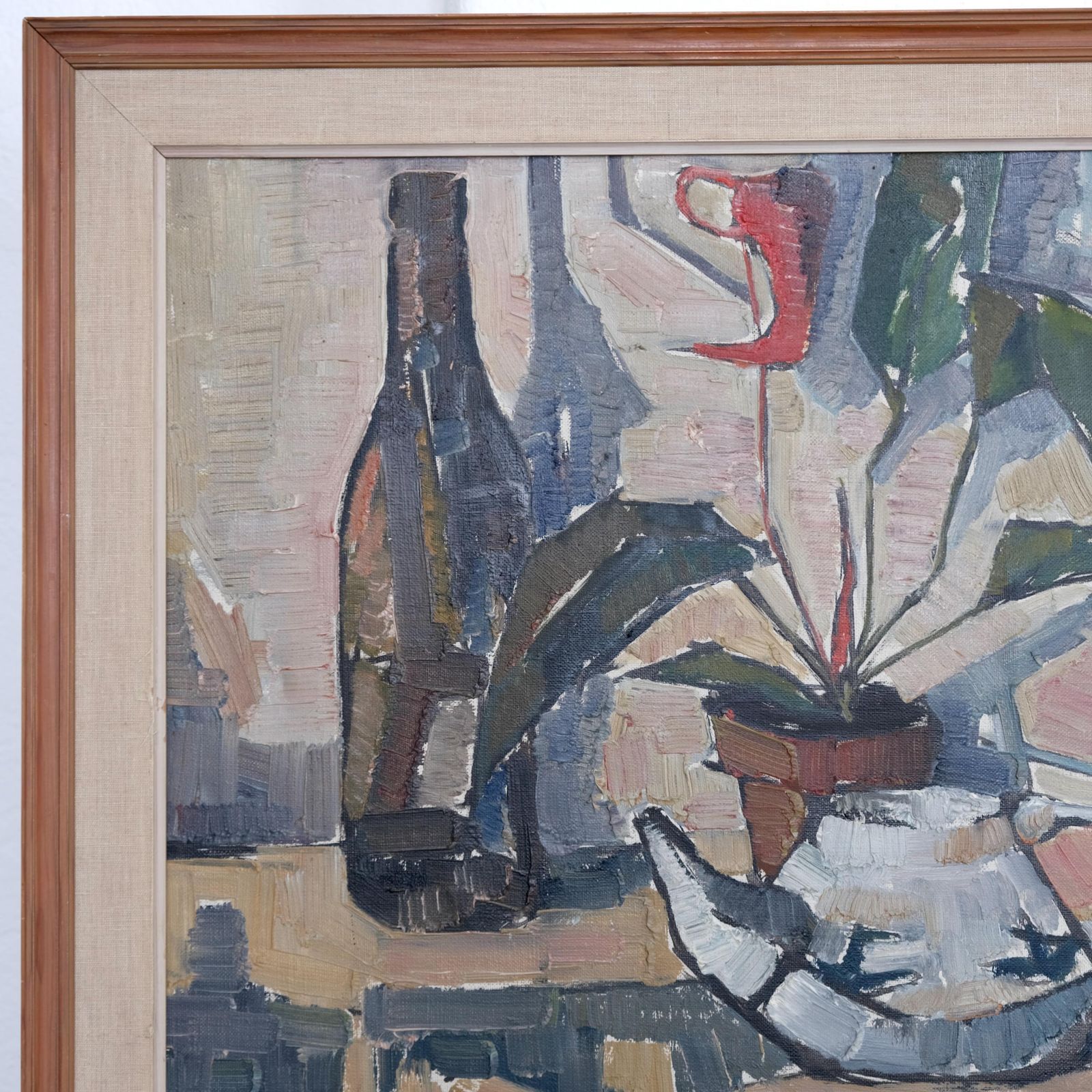 Still Life Oil Painting With Plant | Sven Olof Hamlet | 1959 photo for sale