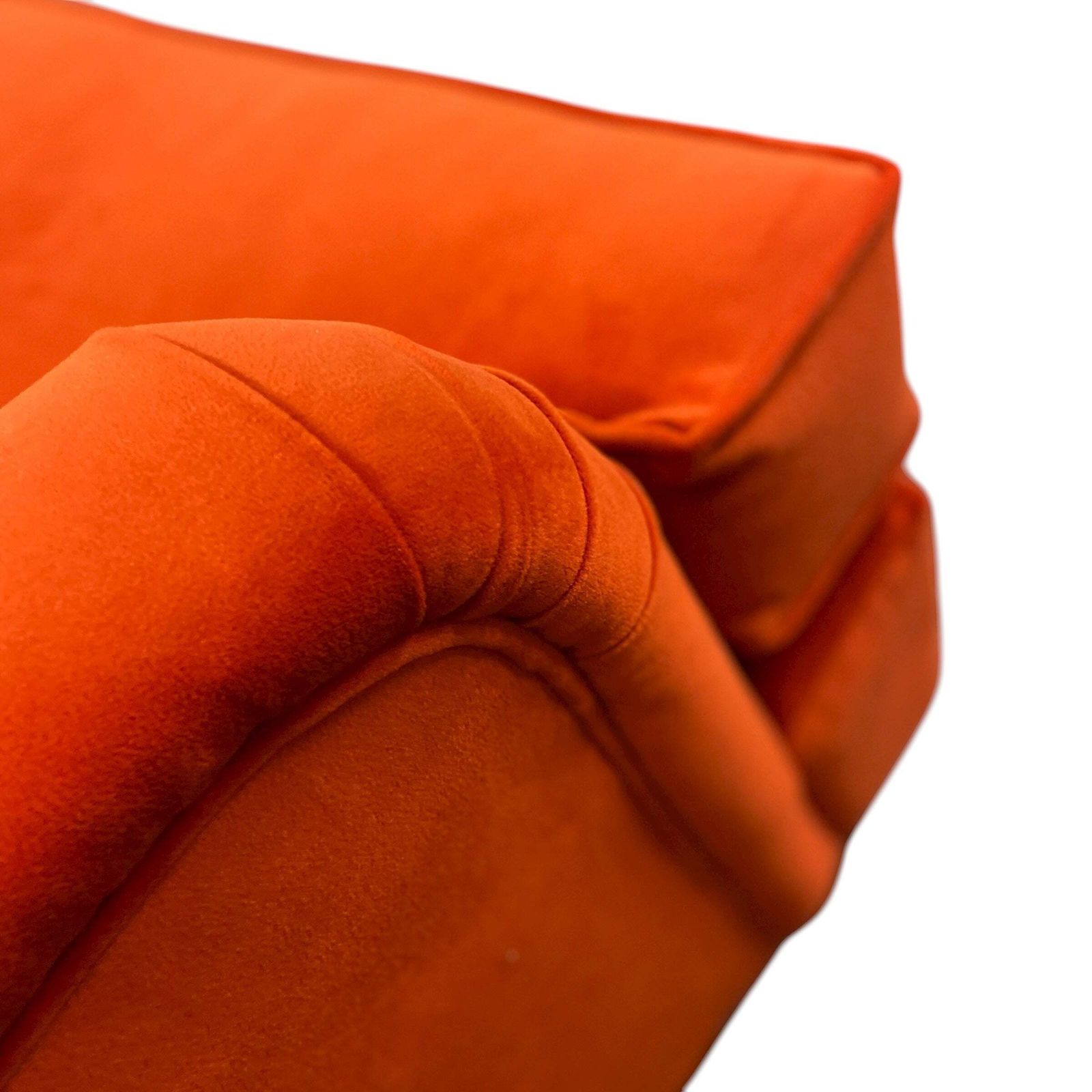 Furniture L Shaped Velvet Sofa Burnt Orange Ex Display Right Handed photo