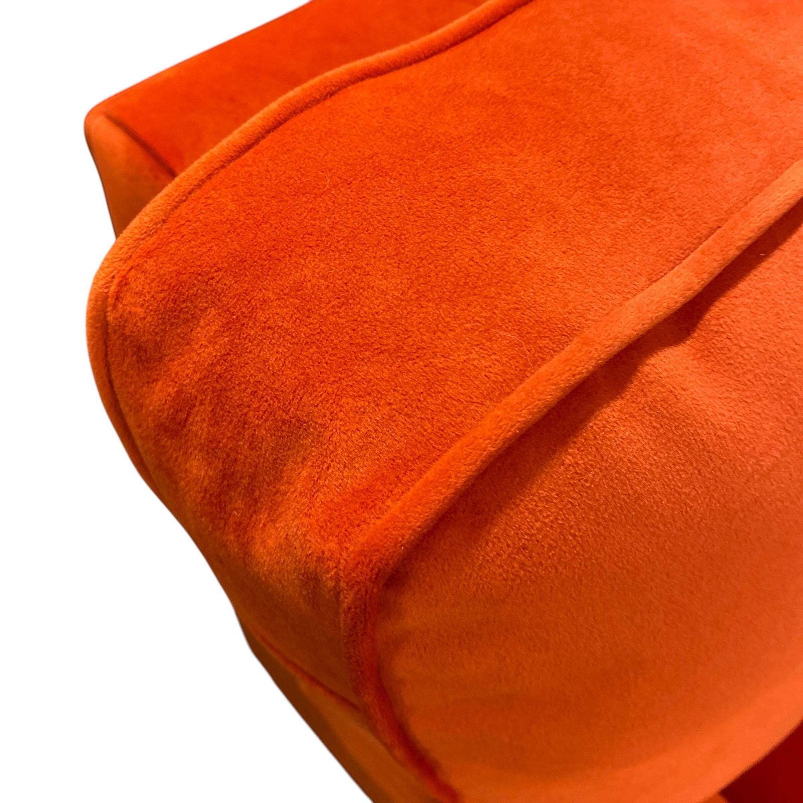 photo vintage L Shaped Velvet Sofa Burnt Orange Ex Display Right Handed
