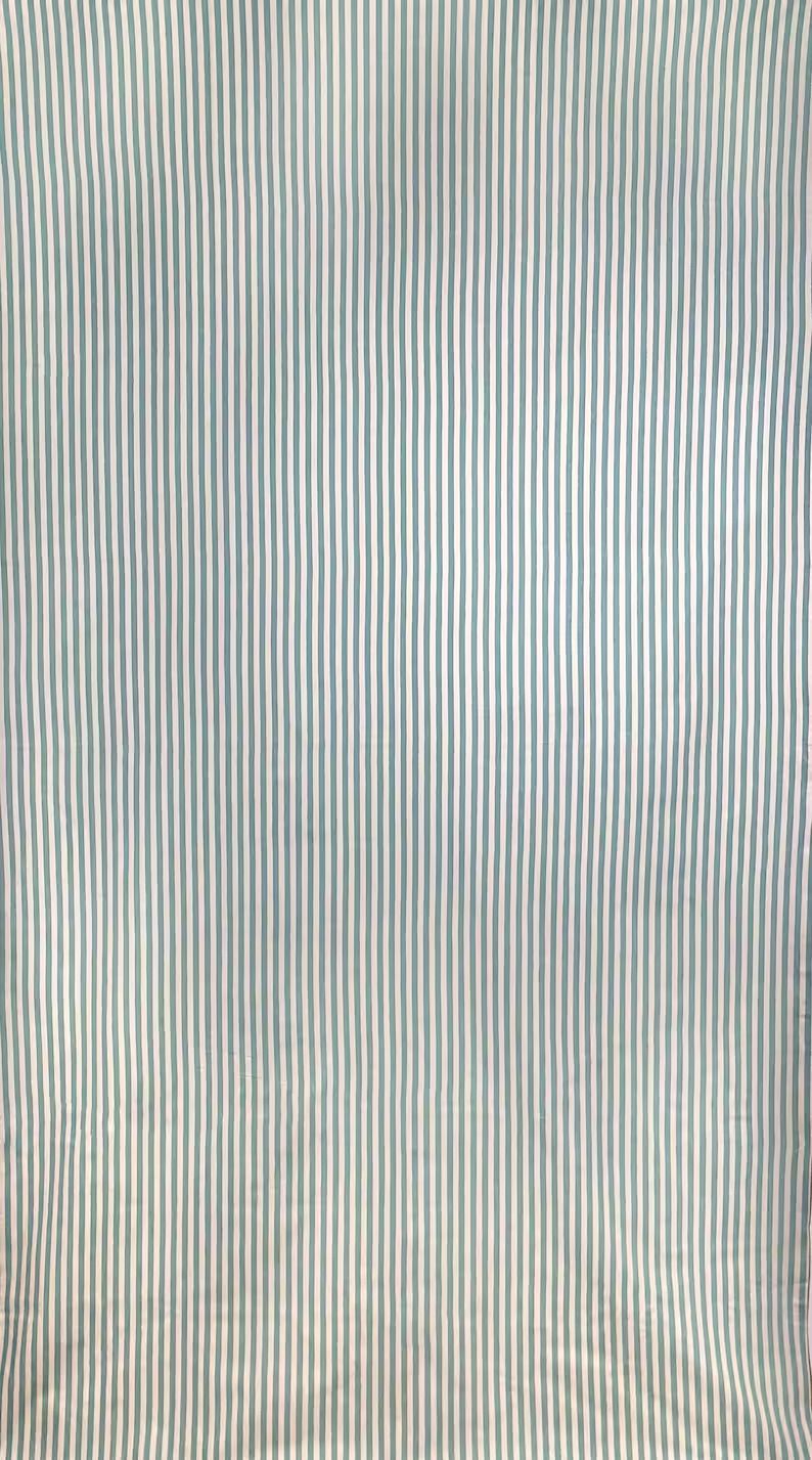 Fujiwo Ishimoto “Ujo” Cotton Striped Fabric Mint Green And Off White 1,35x2,40m, For Marimekko Finland, 1981 photo furniture