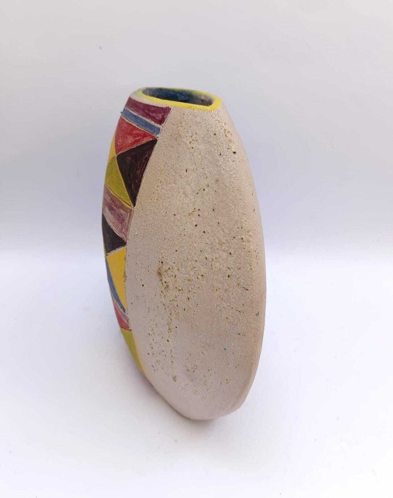 Rare Large Xxl Ceramic Vase By Gli Etruschi, Designed By Ivo De Santis, Mid Century Modern. photo for sale