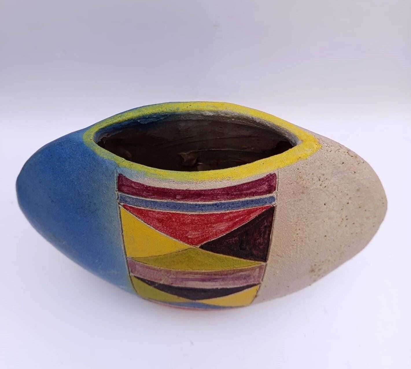 Rare Large Xxl Ceramic Vase By Gli Etruschi, Designed By Ivo De Santis, Mid Century Modern. photo vintage