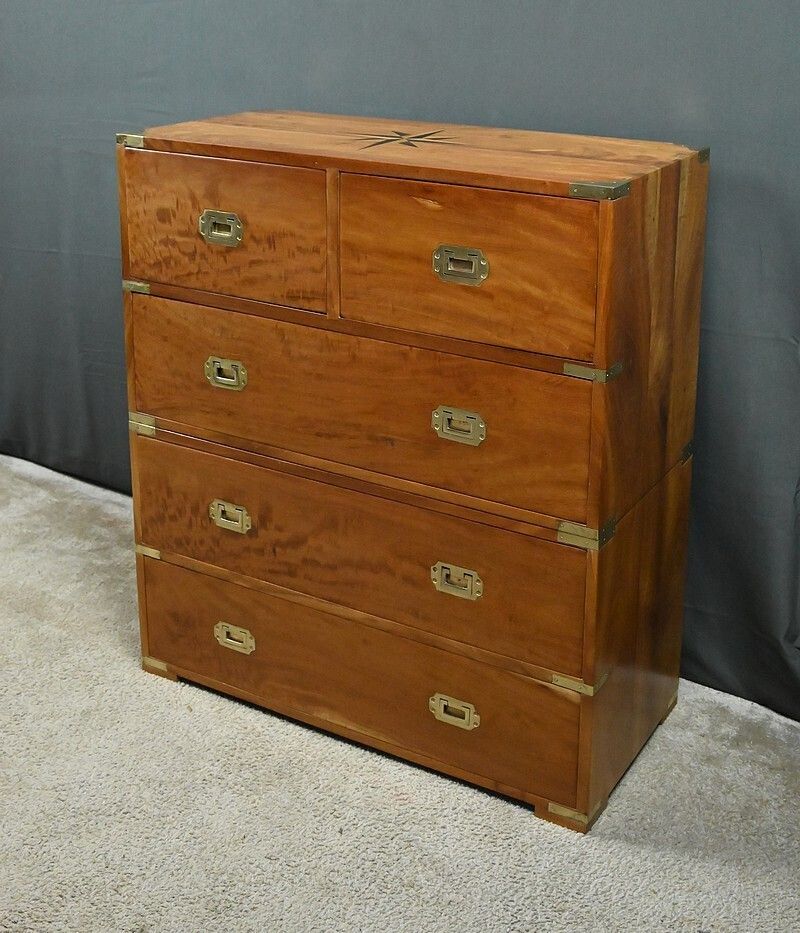 Solid Mahogany Marine Chest Of Drawers, India – 20th Century photo Furniture