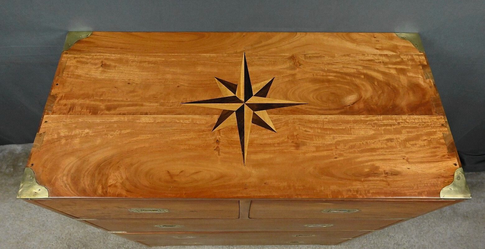 Solid Mahogany Marine Chest Of Drawers, India – 20th Century photo vinterior