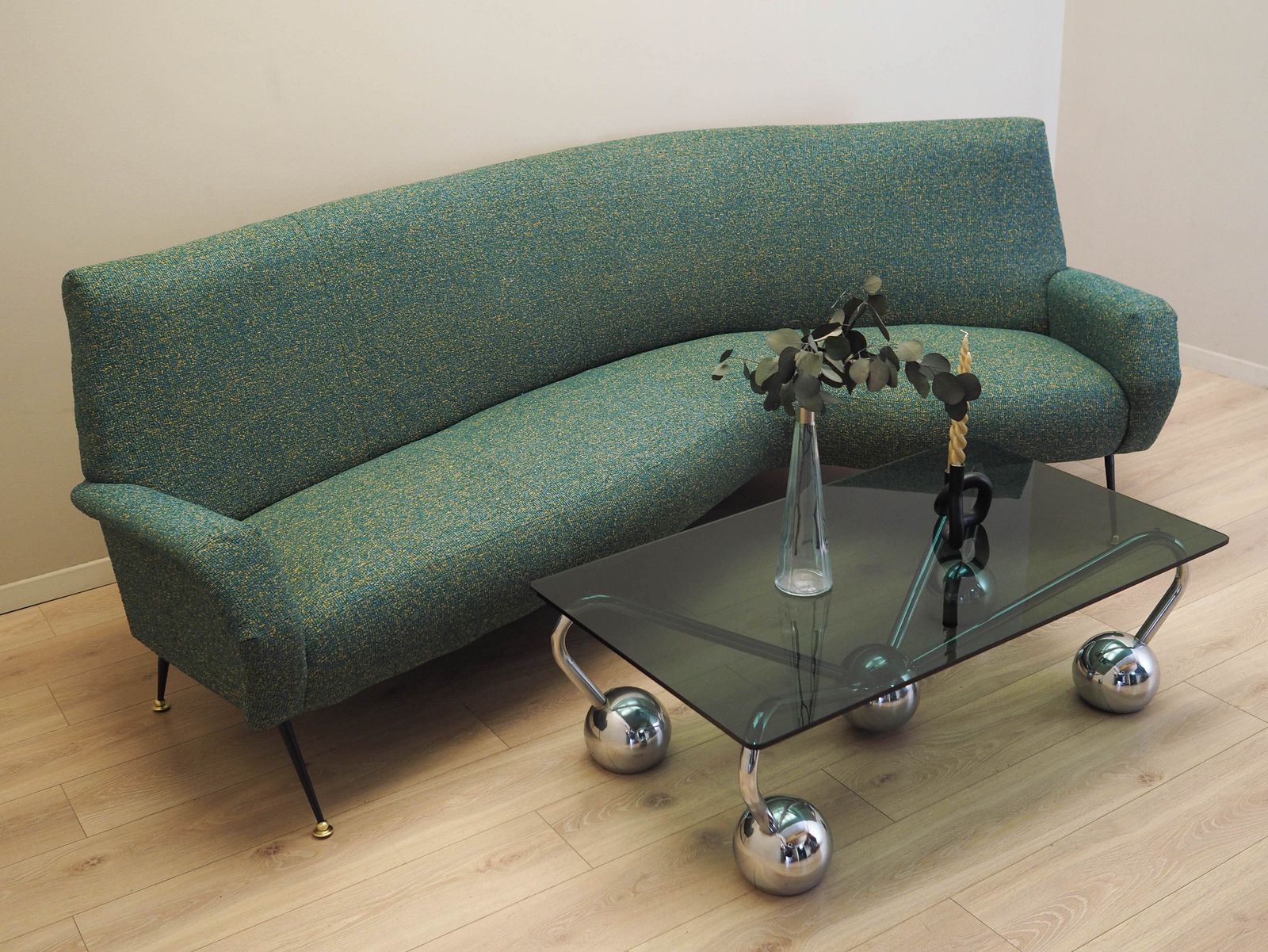 Groene Melange Bank, Deens Design, Jaren 1970, Productie: Denemarken photo for sale