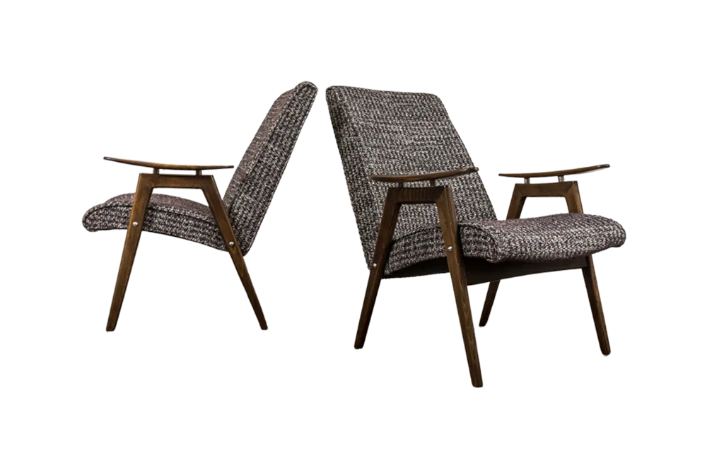 Vintage Armchairs, J. šmidek, Ton, Czechoslovakia, 1960s, Set Of 2