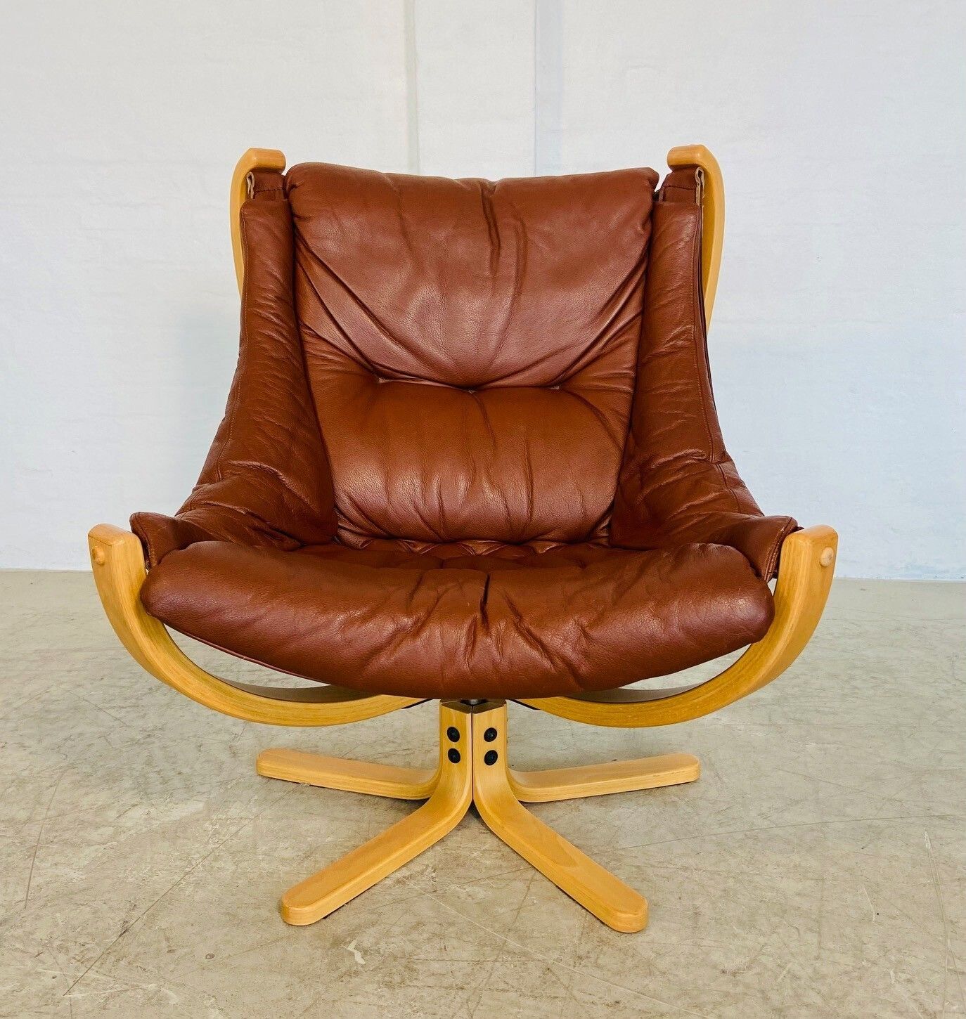 Vintage Retro Danish Mid Century  Skippers Cognac  Leather Lounge Chair