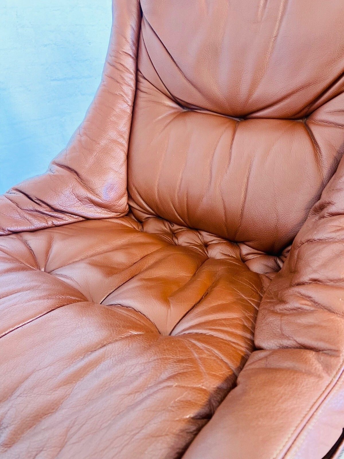 Furniture Vintage Retro Danish Mid Century  Skippers Cognac  Leather Lounge Chair photo
