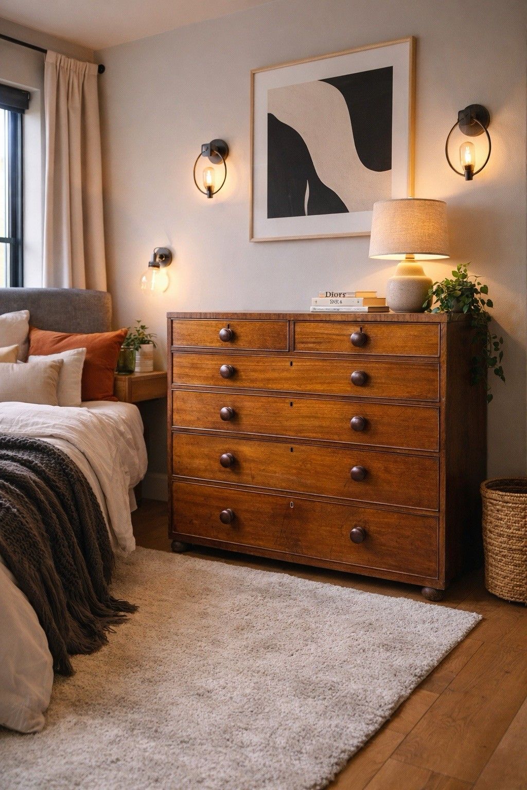 photo vinterior Antique Victorian Mahogany Chest Of Drawers Hobbs & Co / Bedroom Storage