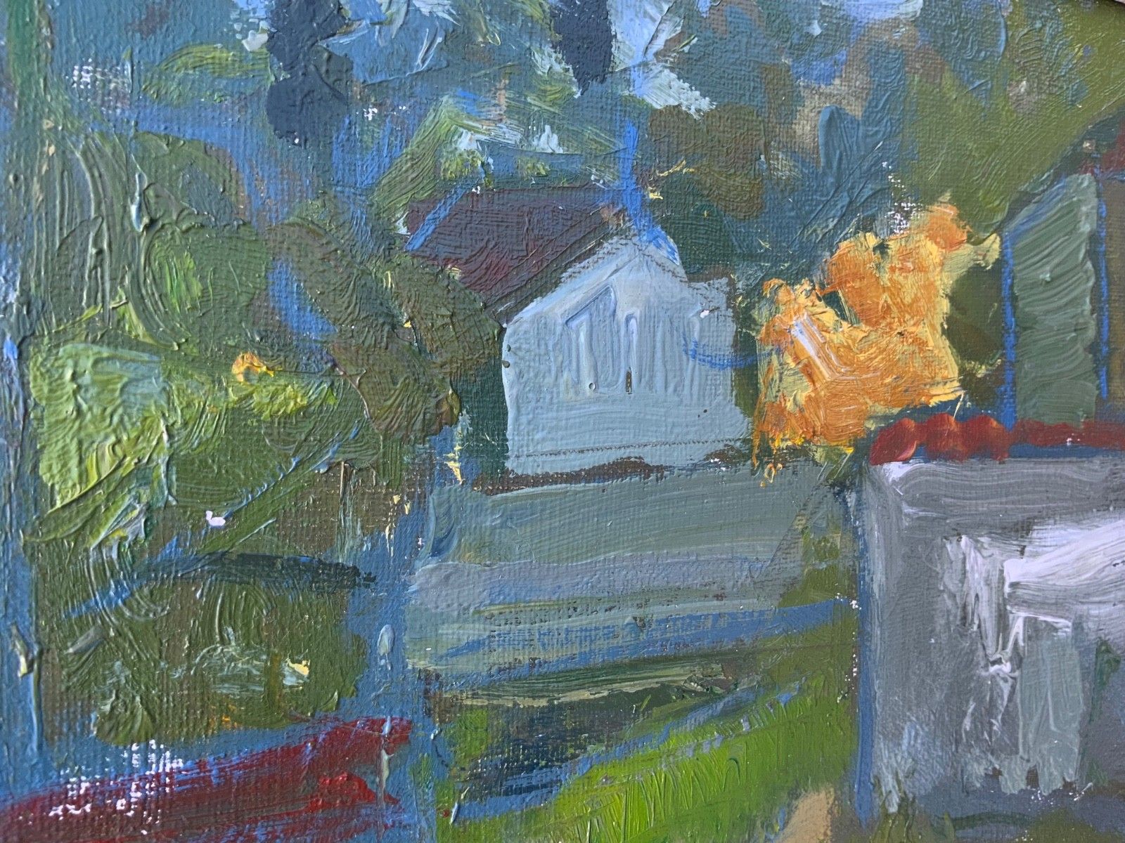 photo for sale Vintage Landscape Painting By Svan Grandin (1906 1982) Landscape In France