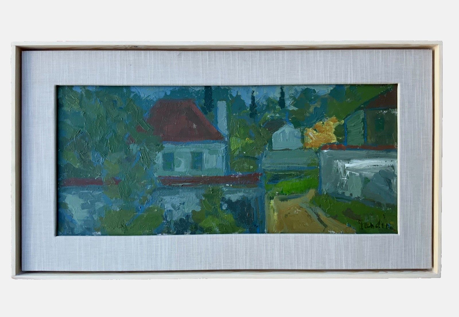 photo vinterior Vintage Landscape Painting By Svan Grandin (1906 1982) Landscape In France
