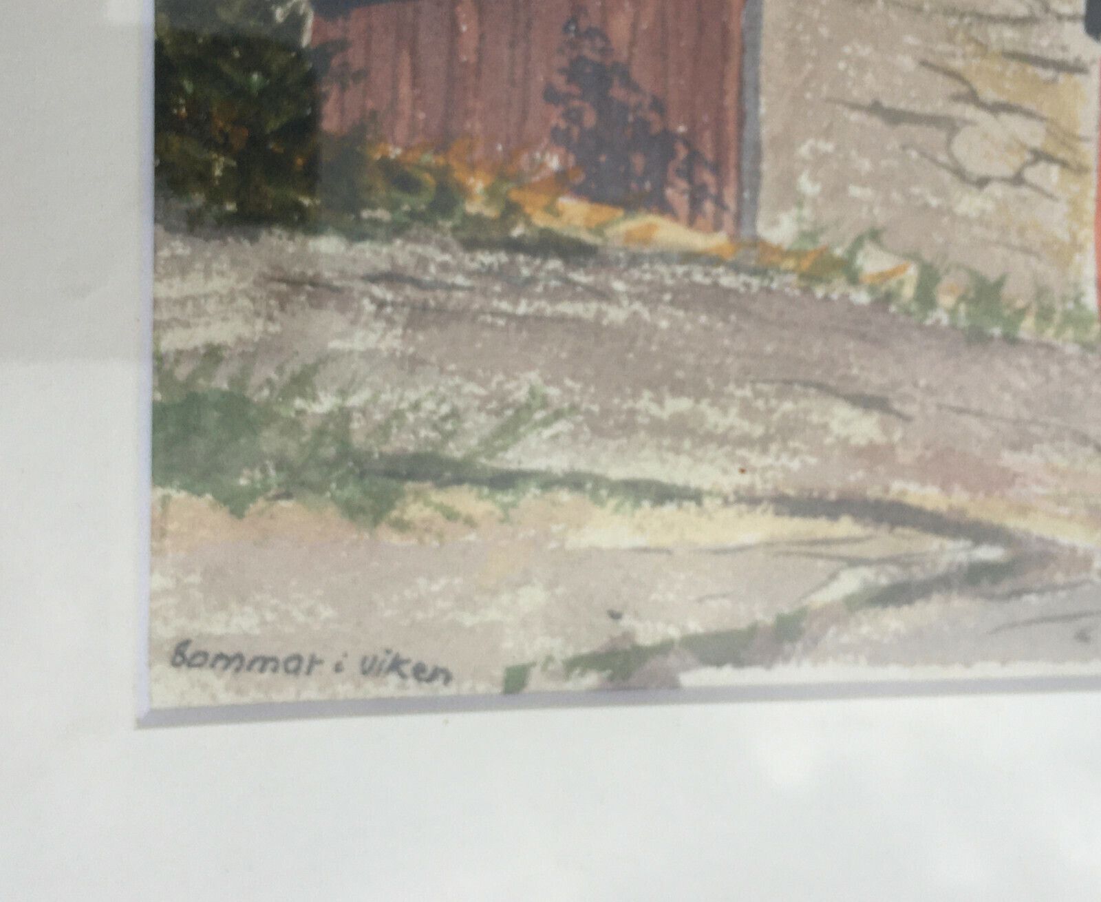 Original Watercolour On Paper Seacoast Painting Signe By Hans Olof Werner 1980's photo for sale