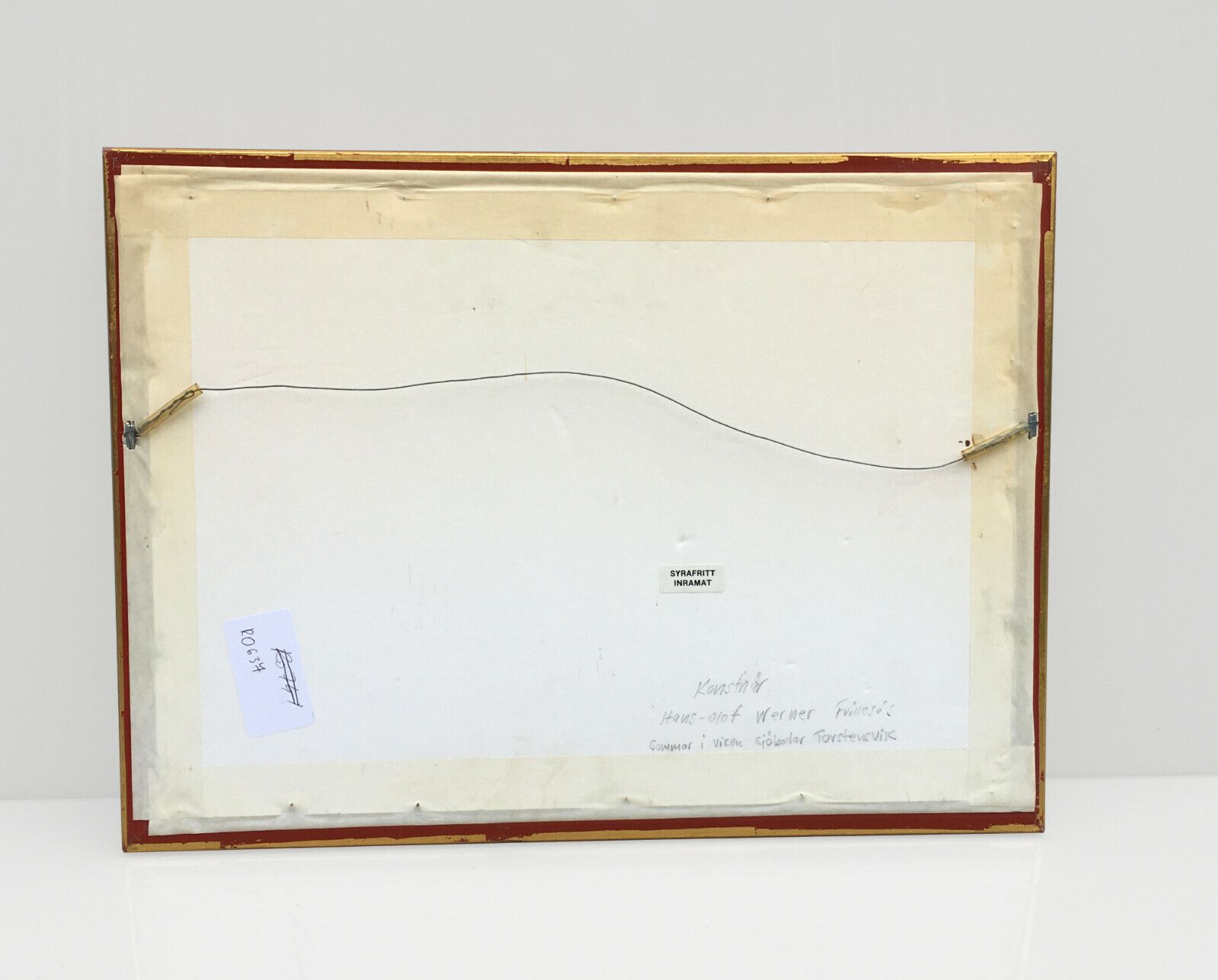 Original Watercolour On Paper Seacoast Painting Signe By Hans Olof Werner 1980's photo vintage