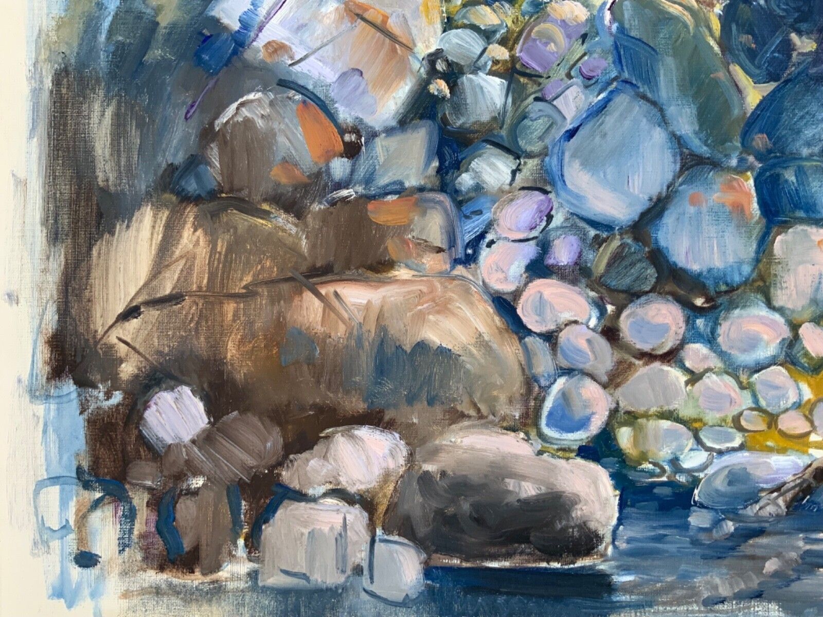 Large Abstractionism Landscape Oil Painting Signed Per Olof Netterblad, 1976 photo for sale