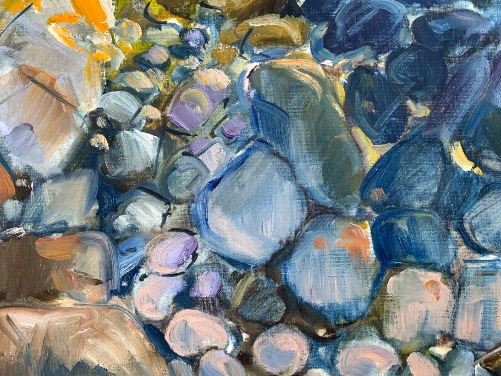 photo for sale Large Abstractionism Landscape Oil Painting Signed Per Olof Netterblad, 1976