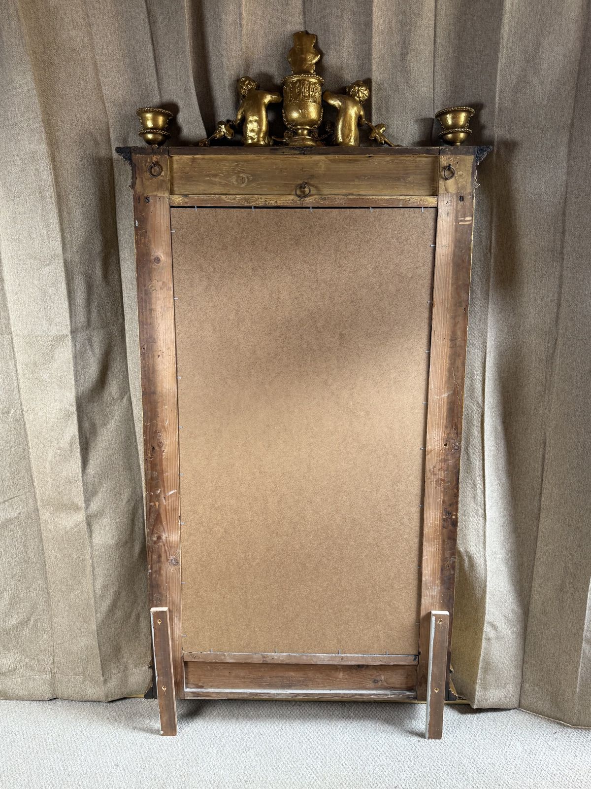 19th Century French Giltwood Pier Mirror With Marble Top photo vintage