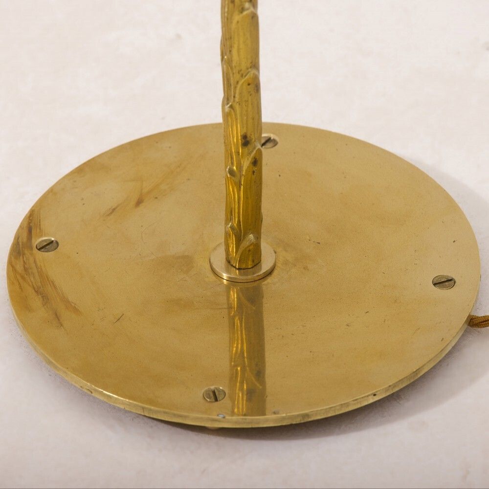 Gilt Bronze & Brass Palm Tree Floor Lamp In The Manner Of Maison Bagues photo Lighting