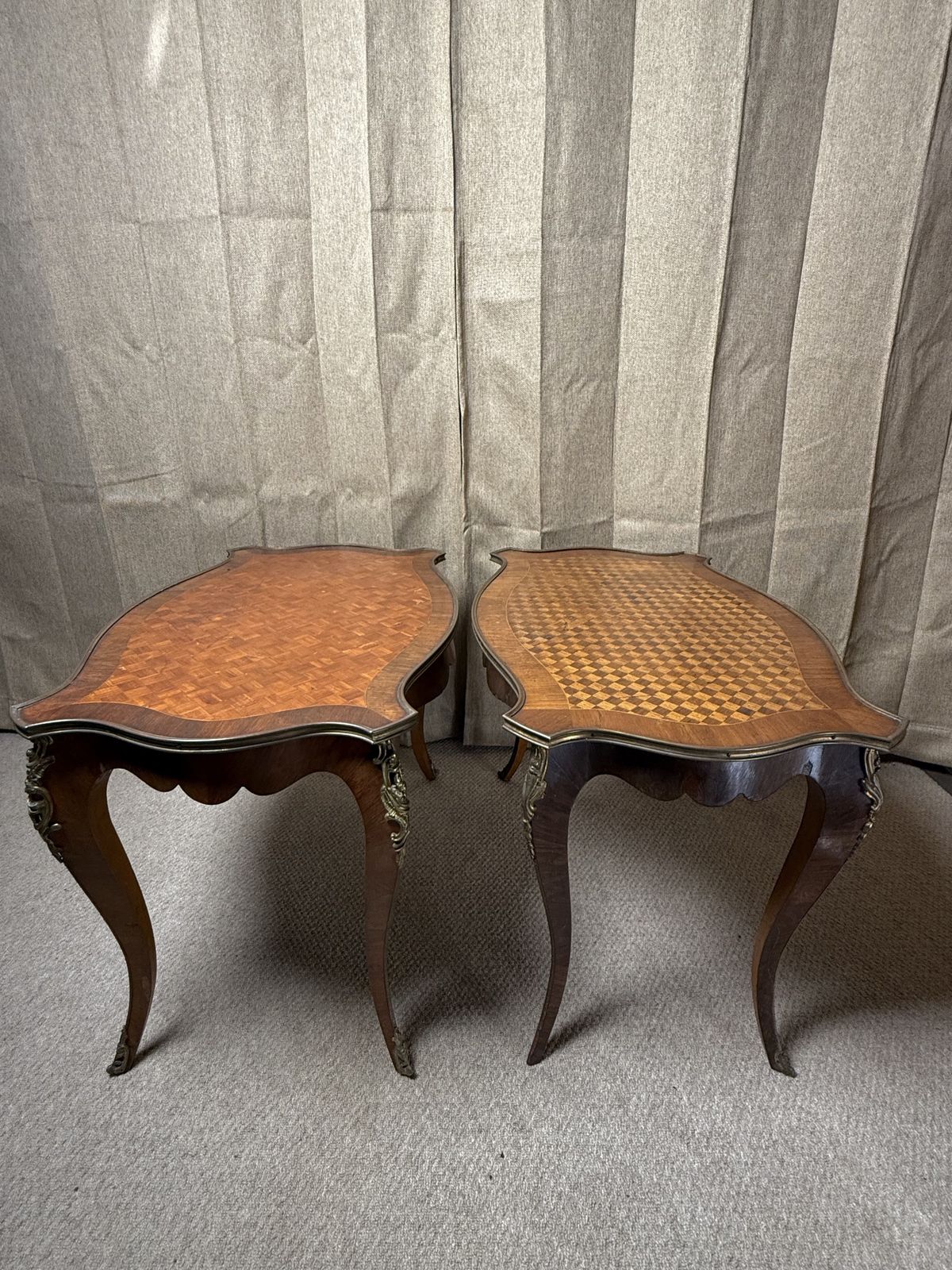 Pair Of 19th Century French Louis XV Parquetry Side Tables