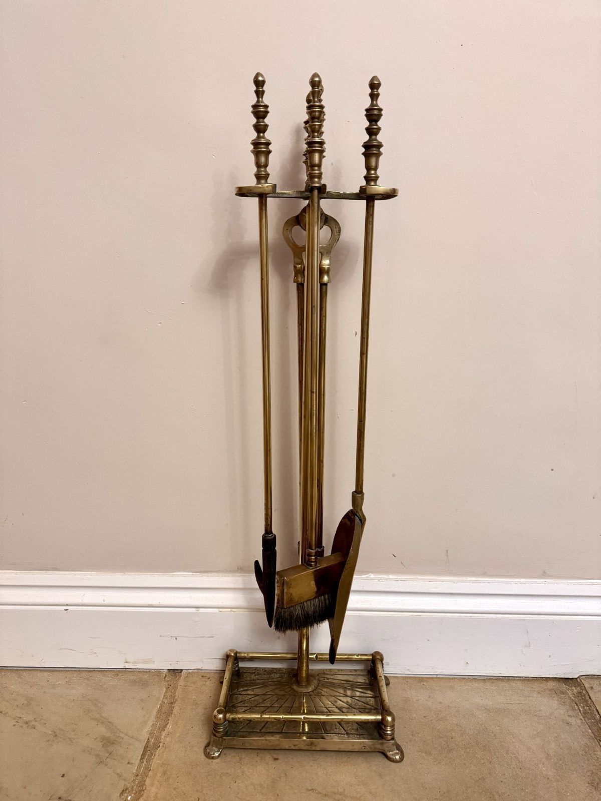 Quality Antique Brass Companion Set