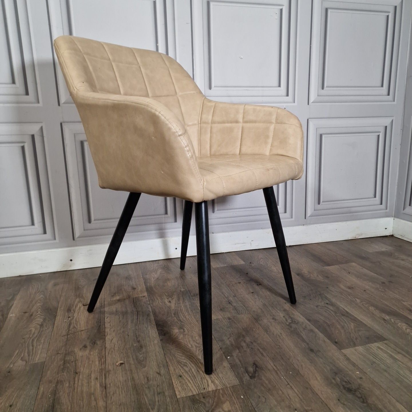 Retro Atomic Tub Chair  Vintage Mid Century Style Desk Seat Faux Leather Vinyl photo furniture