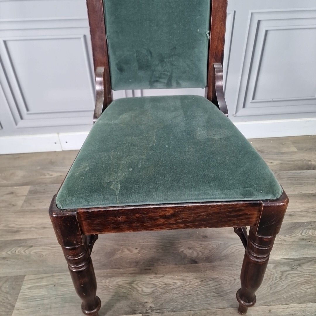 Antique Occasional Chair Reproduction Solid Wood Dining Upholstered Bedroom photo 70.0