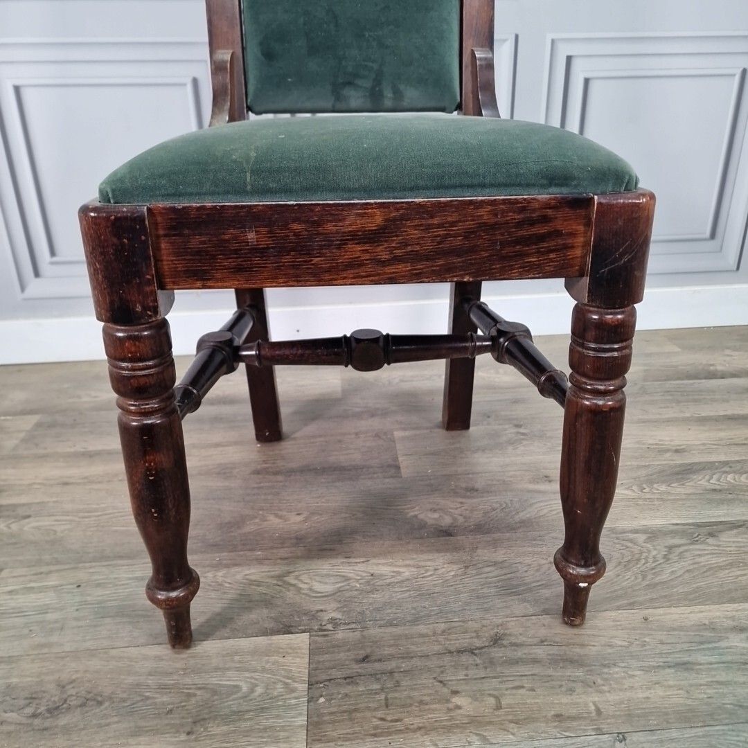Antique Occasional Chair Reproduction Solid Wood Dining Upholstered Bedroom photo vinterior