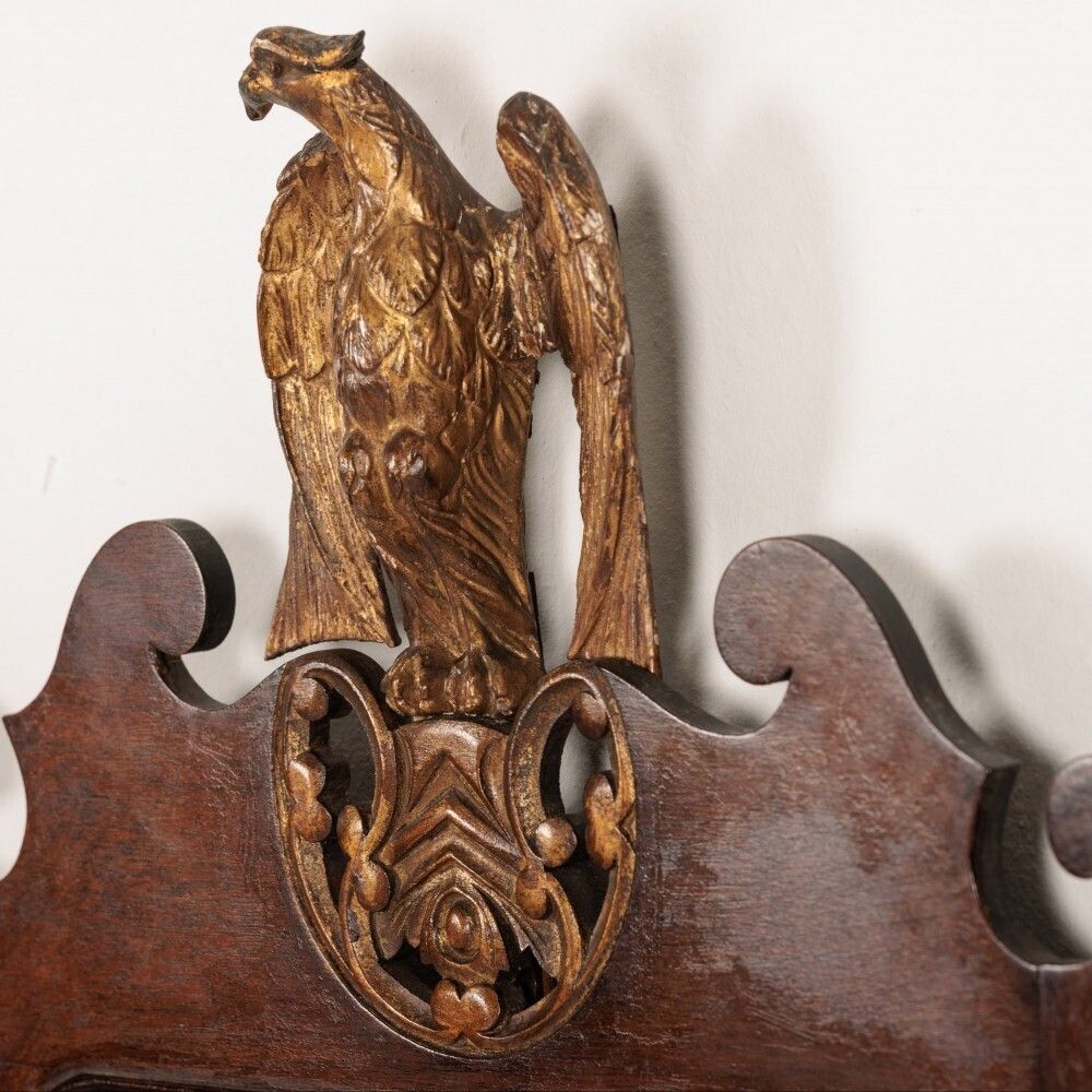 Georgian Mahogany Wall Mirror With Impressive Gilt Carved Eagle Pediment. photo buy