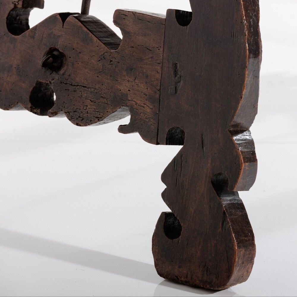 Spanish Single Plank Walnut Trestle Table photo vinterior